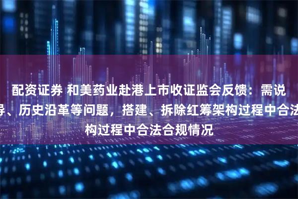 配资证券 和美药业赴港上市收证监会反馈：需说明A股辅导、历史沿革等问题，搭建、拆除红筹架构过程中合法合规情况